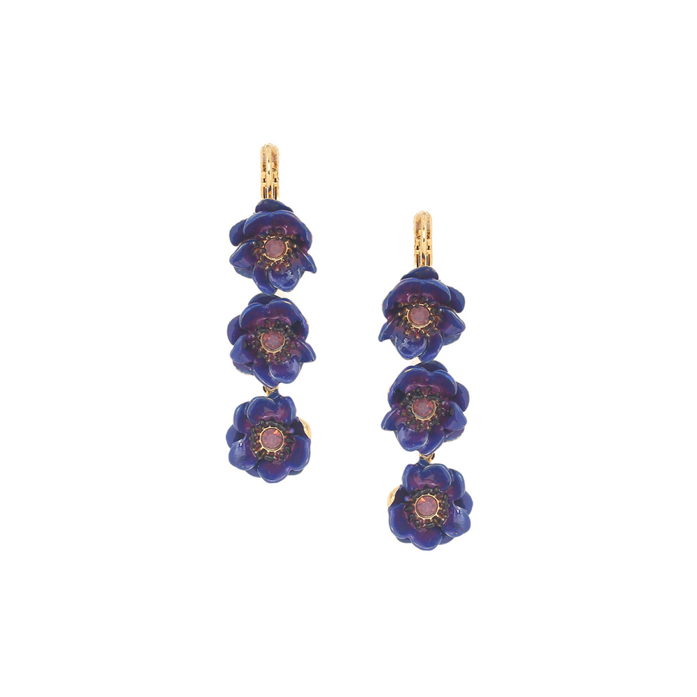 Серьги Franck Herval, Mellina, с цветной смолой и кристаллами, FH26.1-12-70199 (синий)