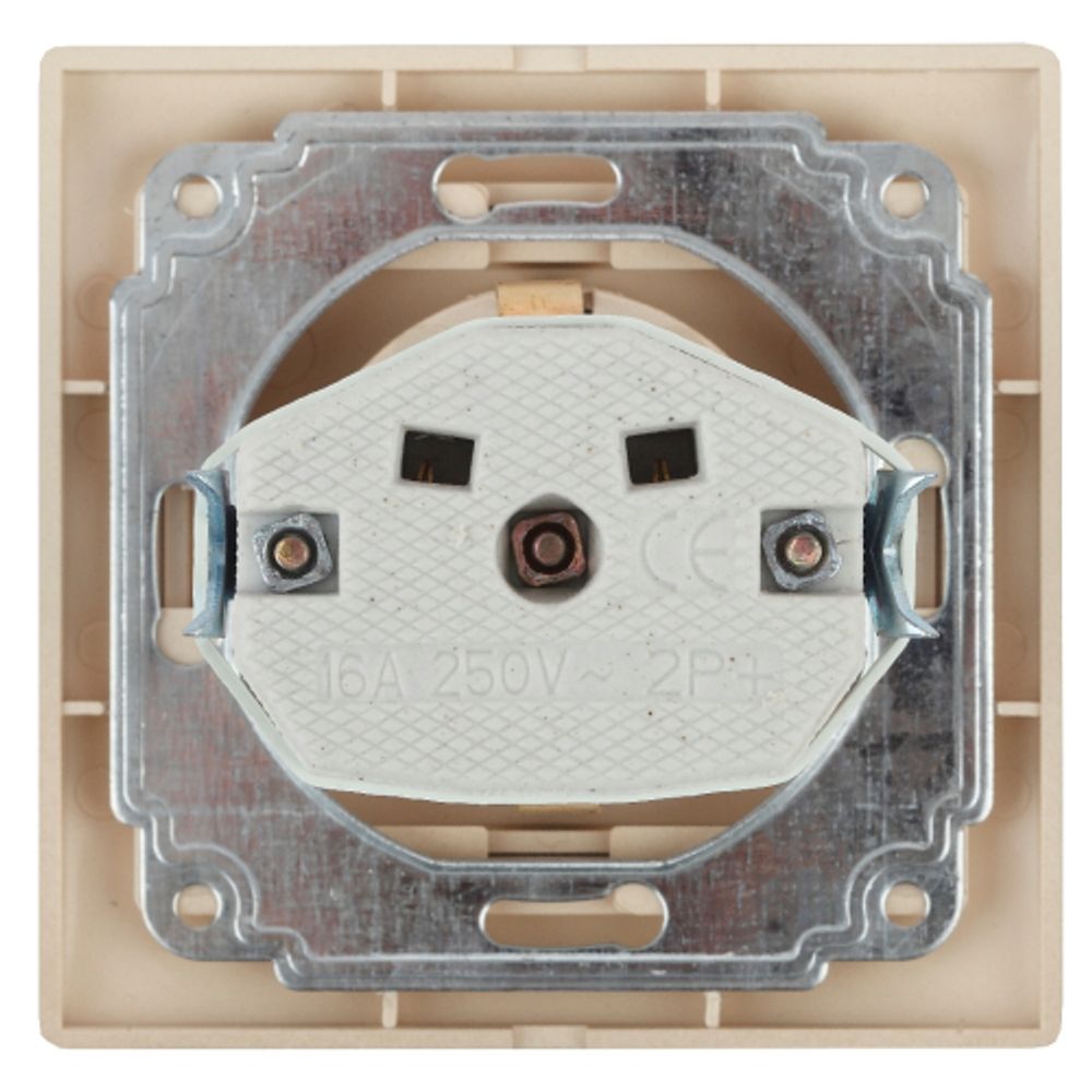 1-203-11 Intro Розетка 2P+E Schuko с крышкой, 16А-250В, IP20, СУ, Plano, сосна