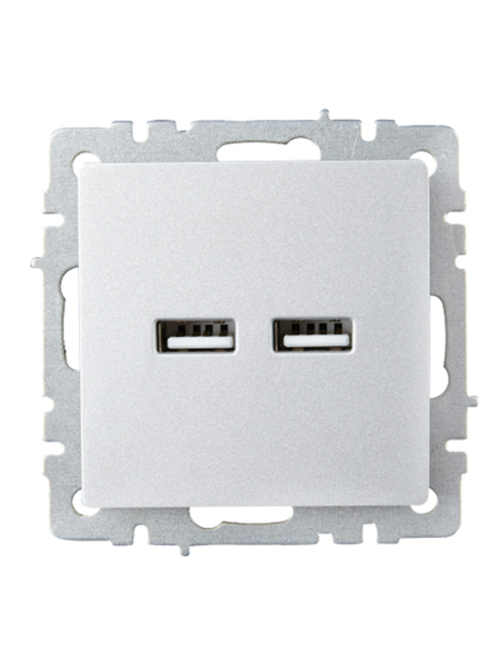 BRITE Розетка USB A+A 5В 3,1А РЮ10-1-БрА алюминий IEK