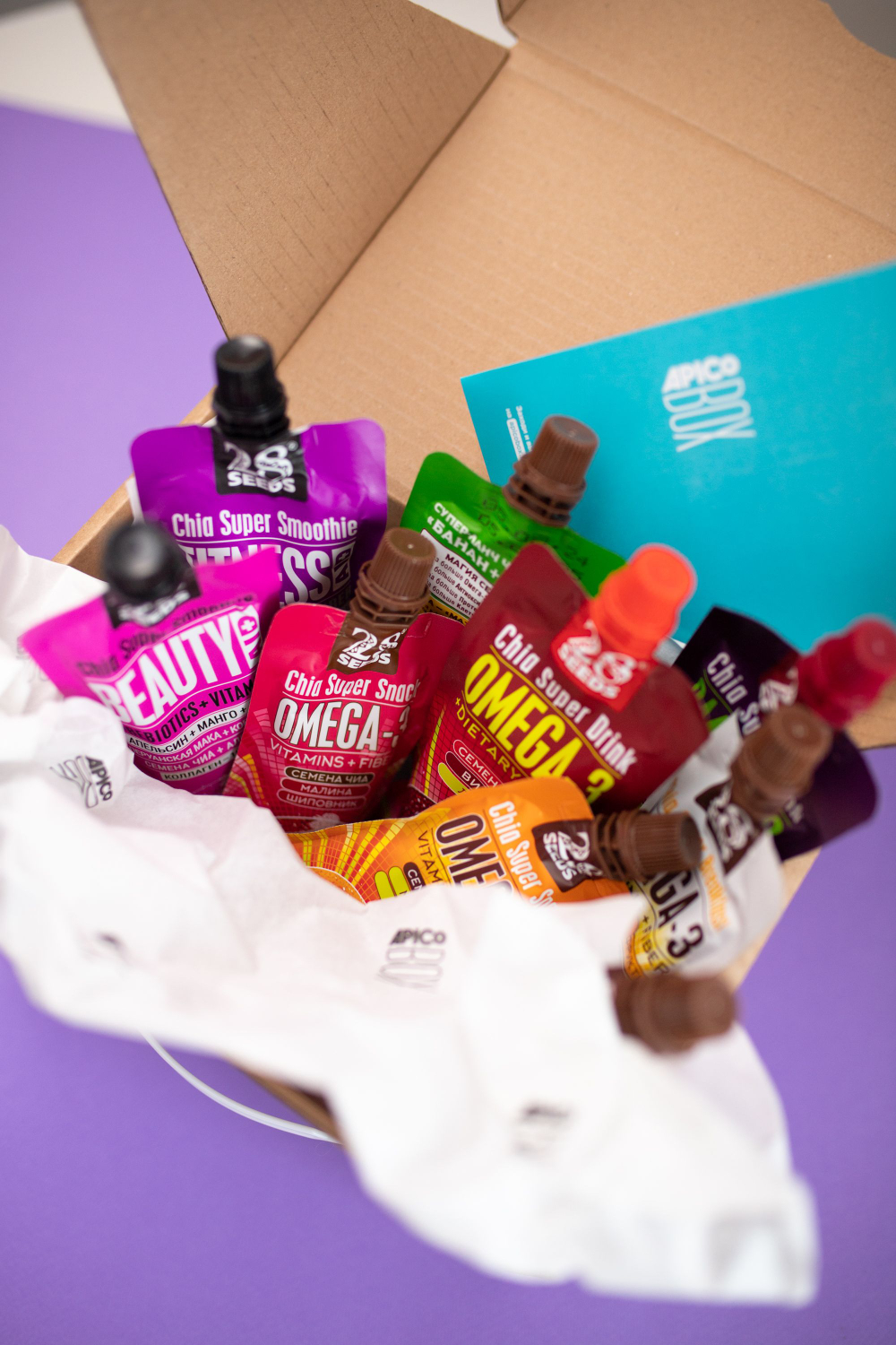 Набор смузи APICO BOX №9 "Смузимания", подарочный набор 28SEEDS 9 шт, подарок на Новый год