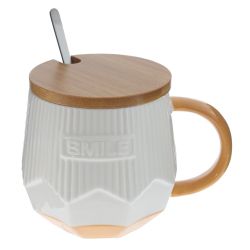 GAEM Кружка с крышкой и ложкой, 320 мл, L13,5 W9 H10 см, 4в.