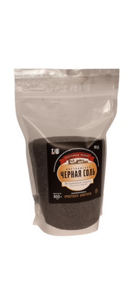 Черная соль пищевая (Дой-Пак, зип) 500 г