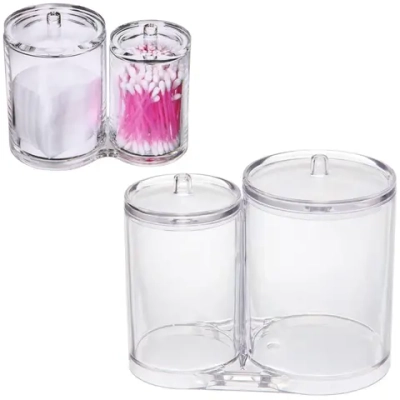 Органайзер для хранения ватных палочек и дисков»ФАНТЭНЕГРО», прозрачный, 15.3*8.6*12.5см