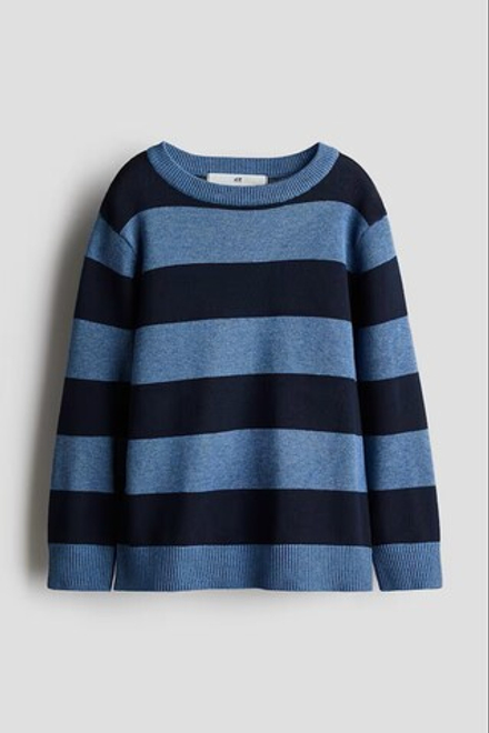 H&M Хлопковый свитер, темно-синий
