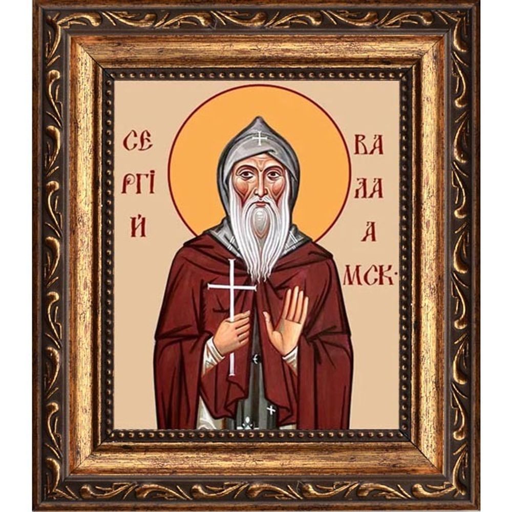 Сергий Валаамский преподобный. Икона на холсте.