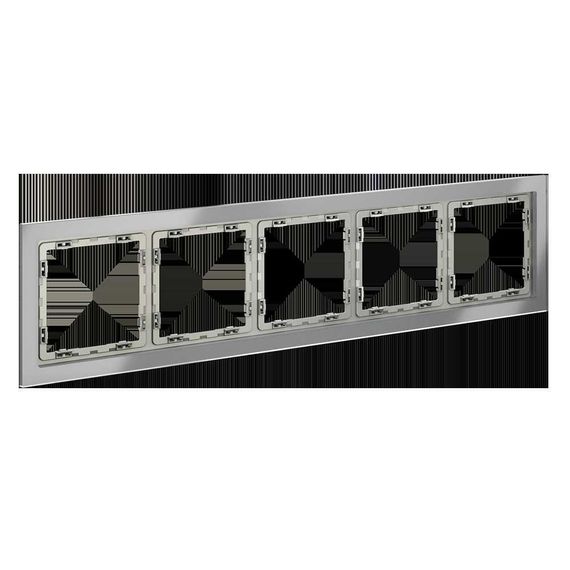 Рамка стеклянная Voltum S70 на 5 постов, (сталь, стекло) VLS110505