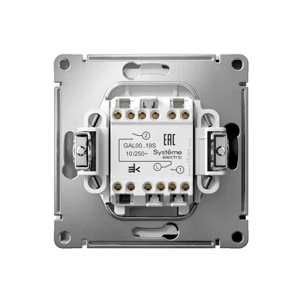 ARTGALLERY 2-клавишный ВЫКЛЮЧАТЕЛЬ ДЛЯ ЖАЛЮЗИ, 2х сх.4, 10А, механизм, быстрозажим. клем., ЛОТОС