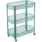 Полка овощная на колесах (3 секции) Фисташковый 0,57,46х0,26м (комплект 4 шт)