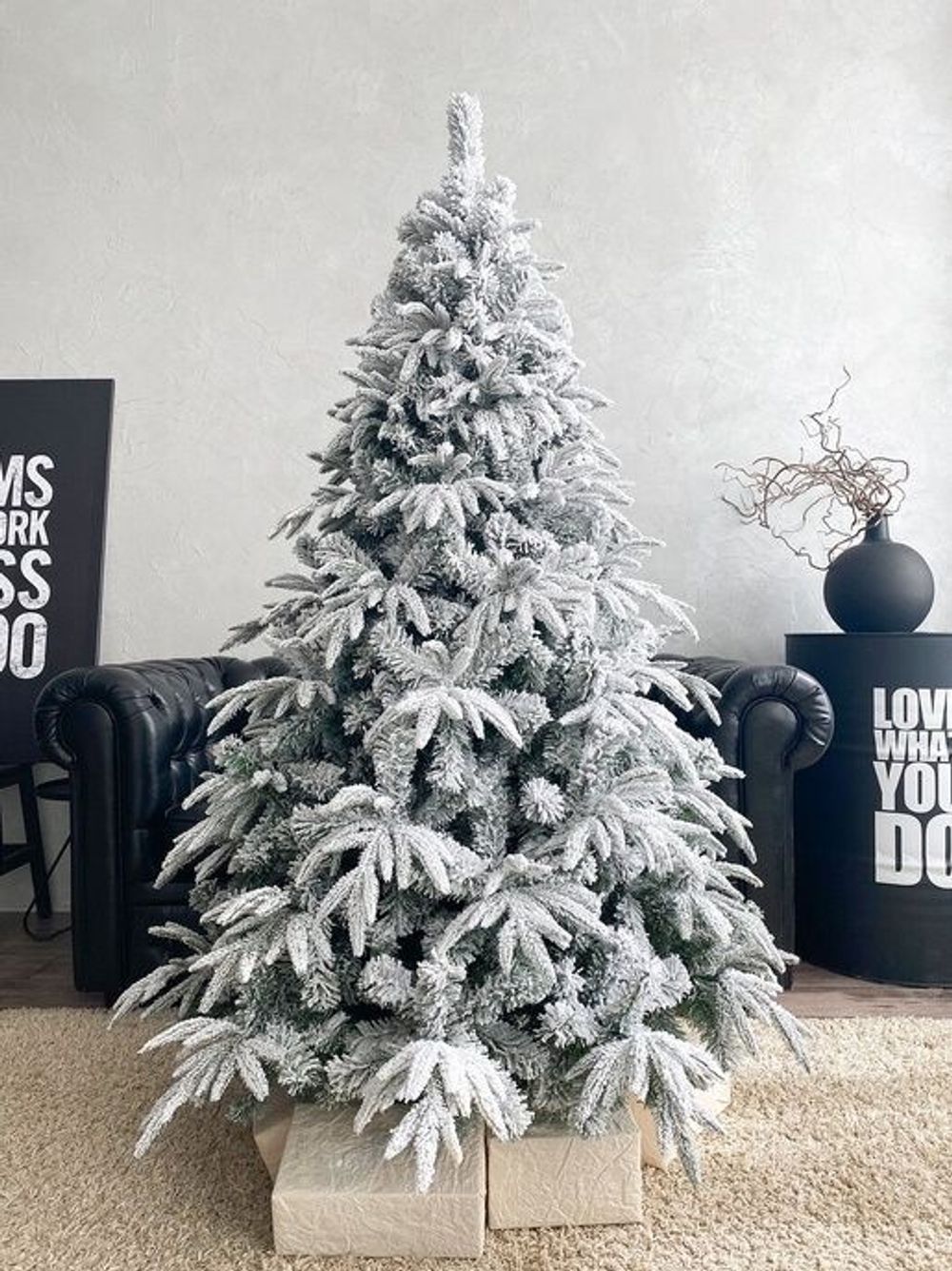 Заснеженная Ель премиум «ФОРЕСТО» (Литая+пвх) высота от 1.2 до 2.4 м