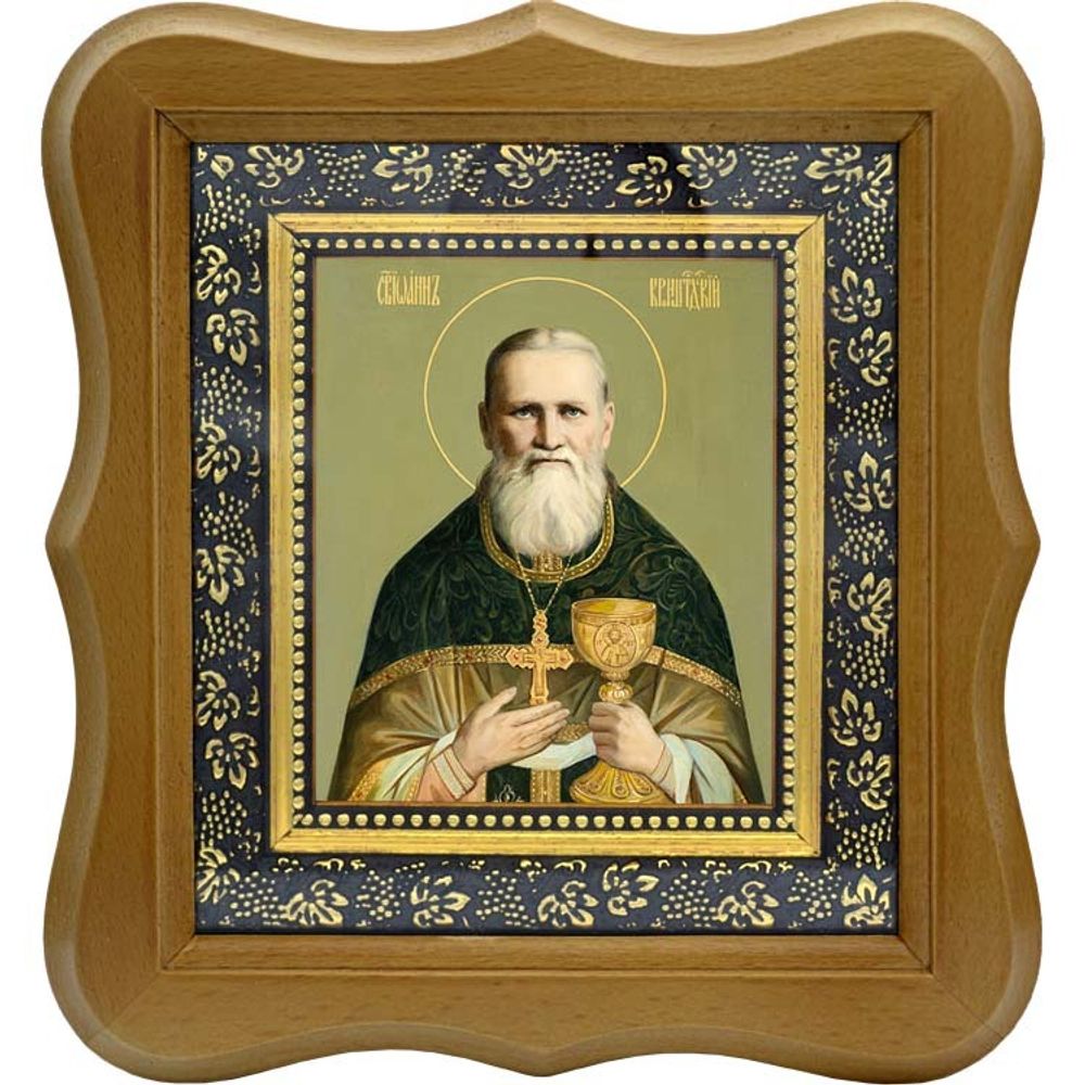 Иоанн Кронштадтский Святой праведный. Икона на холсте.