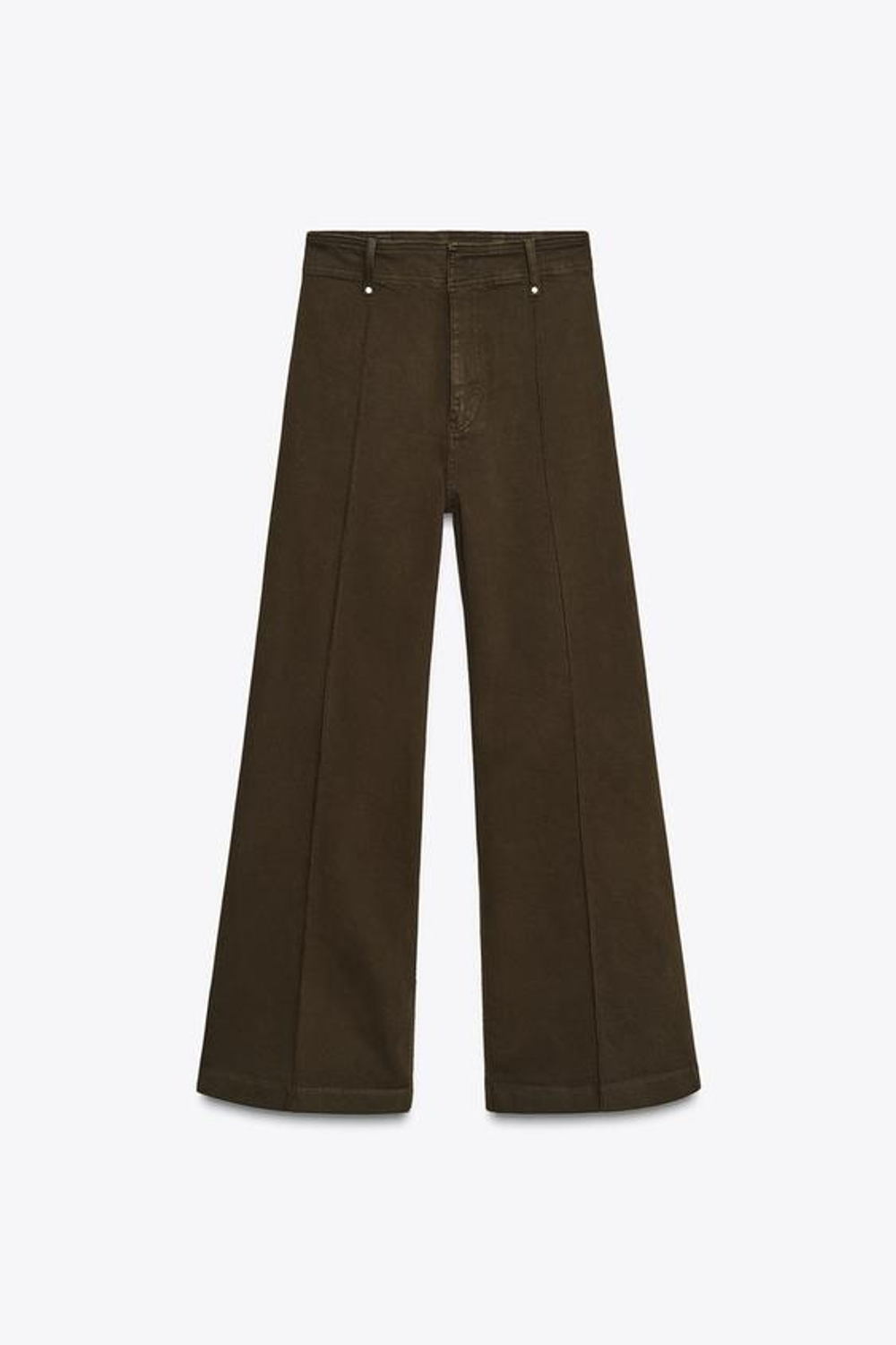 ZARA ДЖИНСЫ WIDE LEG С ВЫСОКОЙ ПОСАДКОЙ — ZW COLLECTION, ШОКОЛАДНЫЙ