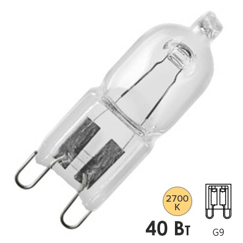 Лампа галогенная Osram 66740 OVEN HALOPIN 40W 230V G9 300°С для духовых шкафов 4008321703576