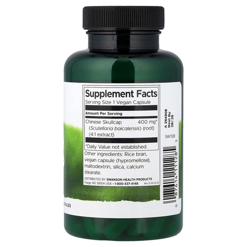 Swanson Vitamins, шлемник китайский, 400 мг, 90 капсул