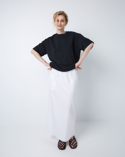 Юбка миди из хлопка белый