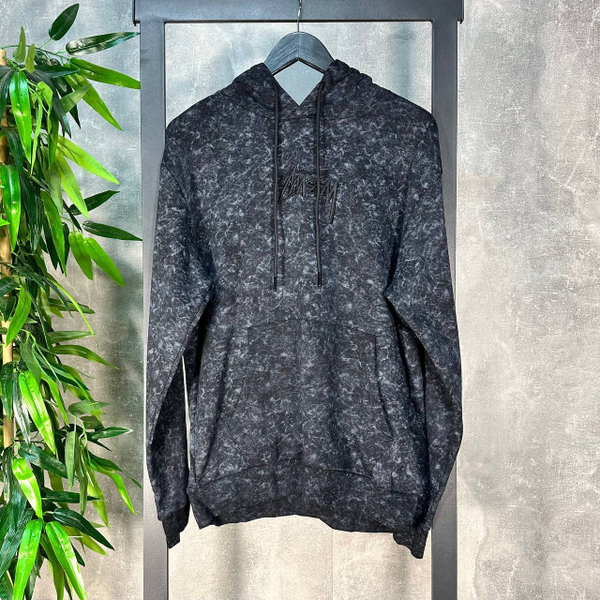 Худи Stussy all black marble
