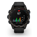 Смарт часы Garmin Descent MK3i - 43 мм Титан Carbon Grey DLC с черным силиконовым ремешком