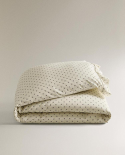 ZARA HOME ДЕТСКИЙ ПОДОДЕЯЛЬНИК С ОБОРКАМИ, ЭКРЮ