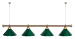 Лампа STARTBILLIARDS 4 пл. (плафоны зеленые,штанга золотая,фурнитура золото)