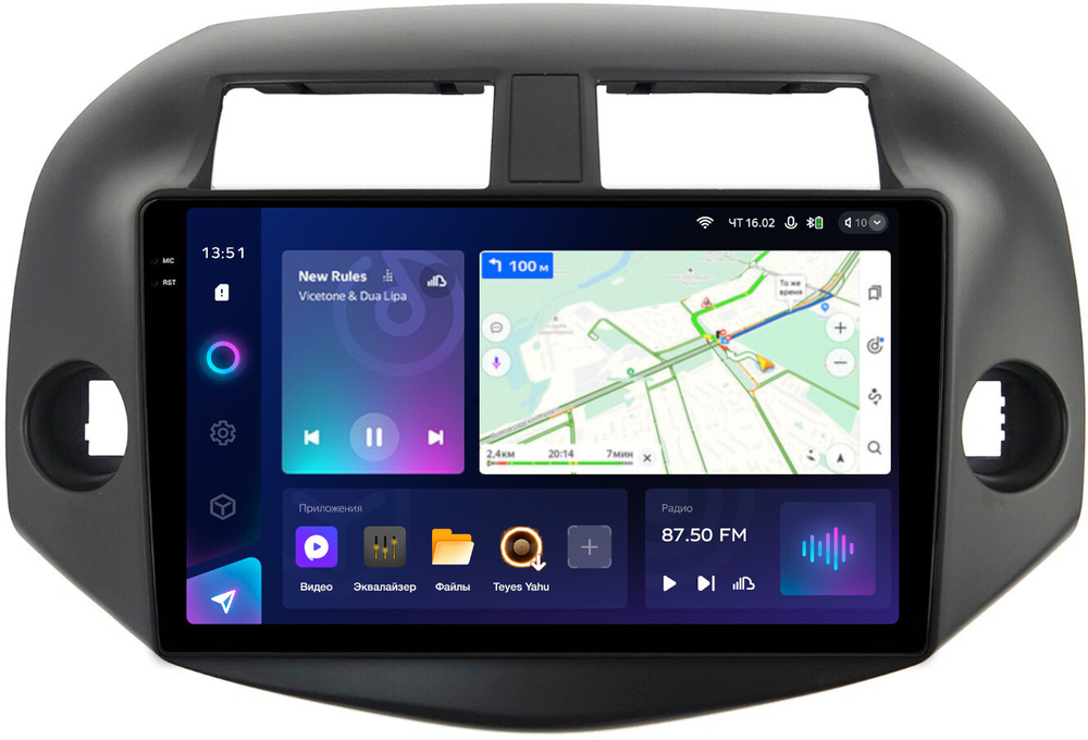 Магнитола для Toyota RAV4 3 2005-2012, Vanguard (рамка 10) - Teyes CC3-2K QLed Android 10, ТОП процессор, SIM-слот, CarPlay