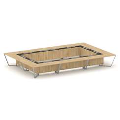 Steel Meet Стол переговорный прямоугольный KMK-PR.B.SP-26K2 Тиквуд Светлый/Графит Глянец/Металл Серы