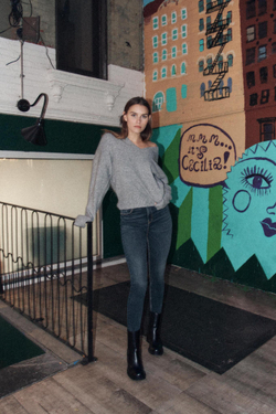 ZARA ДЖИНСЫ СВОБОДНОГО КРОЯ С ВЫСОКОЙ ПОСАДКОЙ, ТЕМНЫЙ ИНДИГО