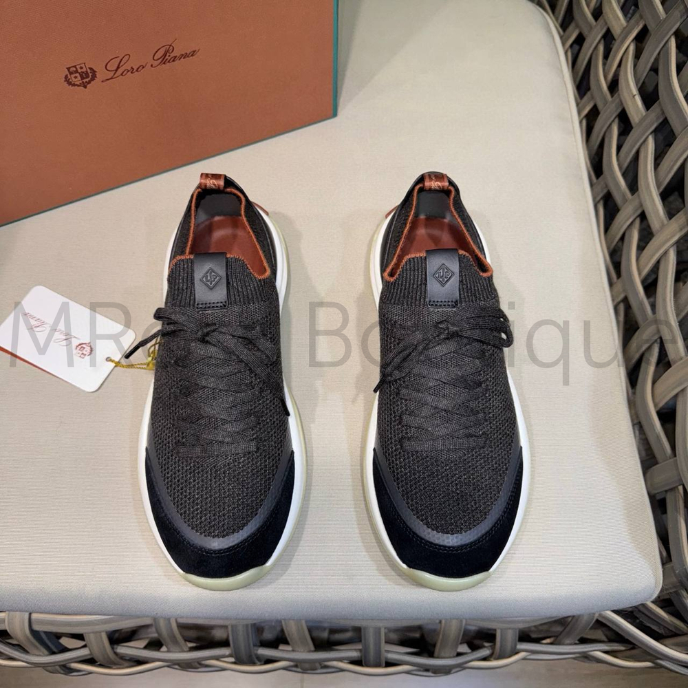 Мужские кроссовки Loro Piana 410 черного цвета