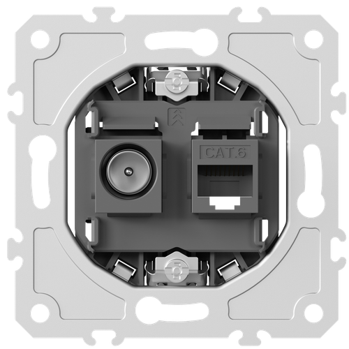 Механизм розетки RJ45/TV cat.6, ClassE-8/0-2400 МГц, серия DB