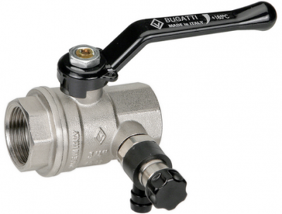 Бугатти Кран шаровый с спускником 1/2 (48/12шт)