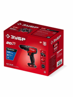 Ударная дрель-шуруповерт ЗУБР 20 В, 40 Н м, 2 АКБ LMS (2 А ч), сумка ДШУ-40-22