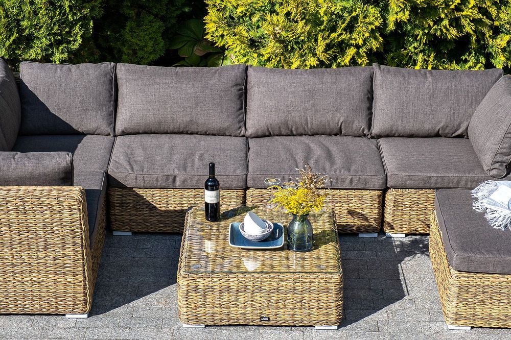 "Лунго" модуль диванный прямой с подушками, цвет соломенный (гиацинт)