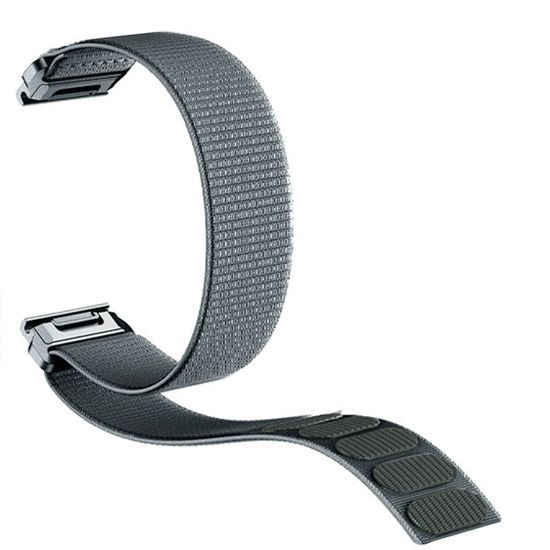 Ремешок TacFit 22 мм. для Garmin Fenix 7 / 6 / 5, Epix 2, Instinct / Instinct 2, Forerunner 9х5, Marq / Marq 2 нейлоновый быстросъемный Велкро (Серый)