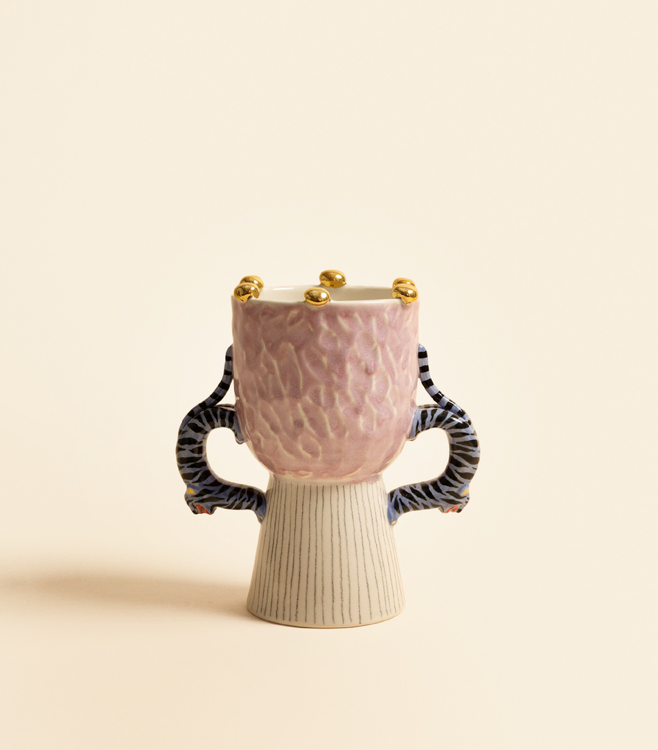 Ваза – Два тигра, Розовая | ВАЗАНЕВАЗА