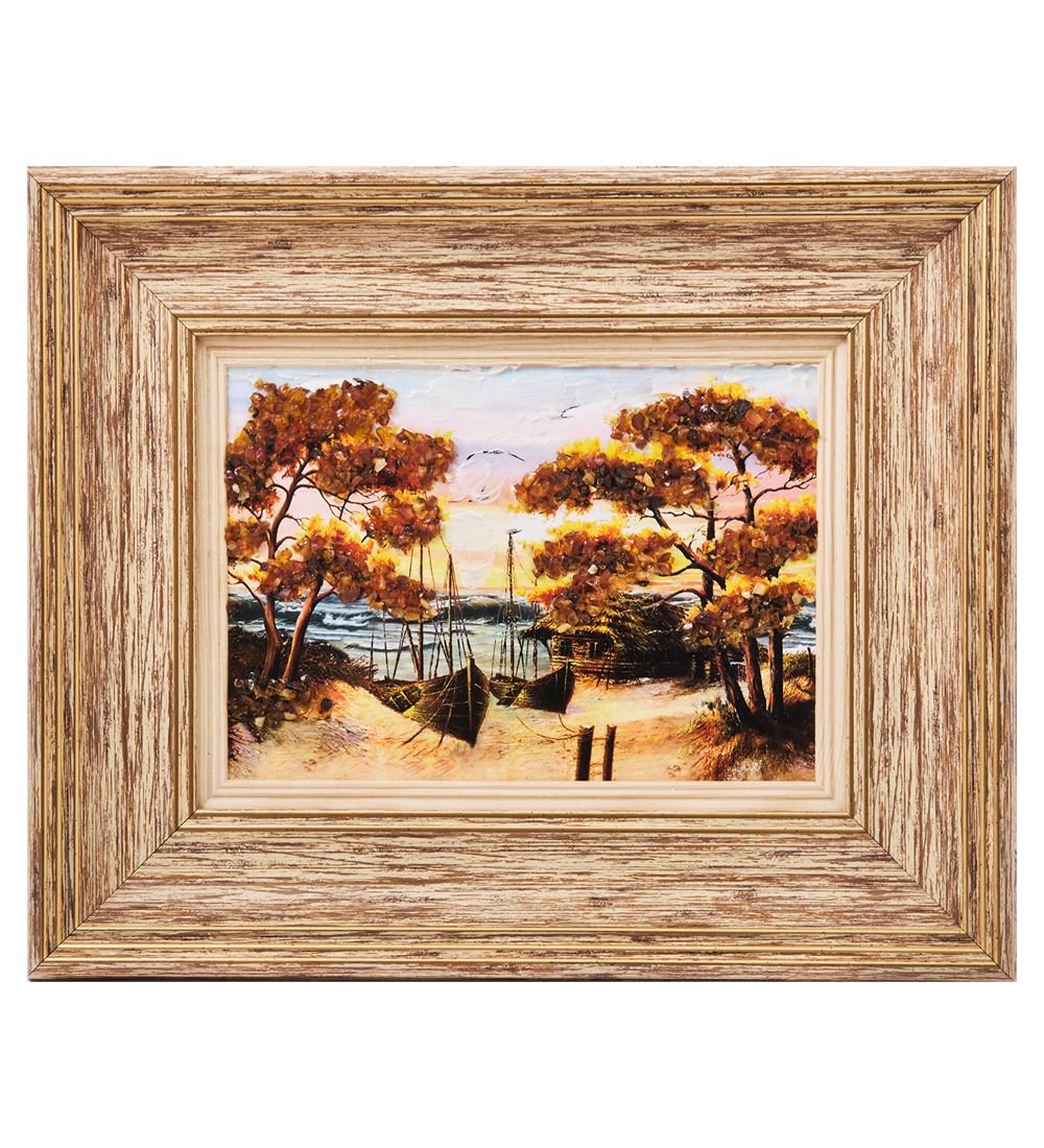 AMB-03/53 Картина «Красота природы» (с янтарной крошкой) H-32см