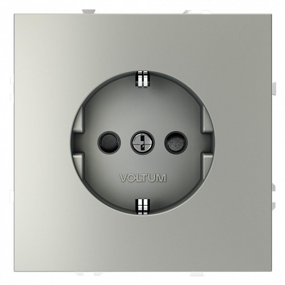 Розетка с заземлением и со шторкой, без рамки Voltum S70 VLS040205