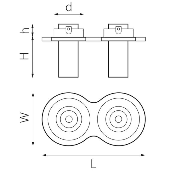 Комплект из светильника и рамки Lightstar Intero Tubo (217626+217262+217262) i626262