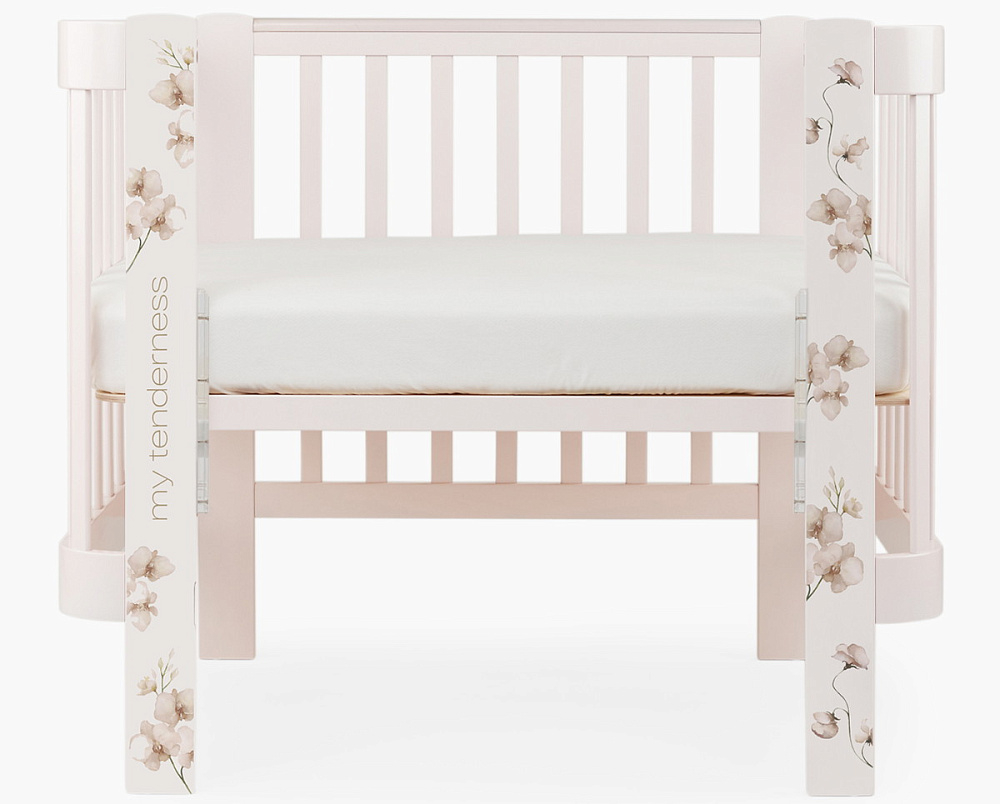 Детская кроватка-трансформер Happy baby Mommy Love в комплекте с расширением 160х70 pink