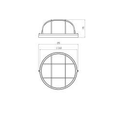Светильник ЭРА НБП 03-100-002 Акватермо алюминий/стекло решетка IP54 E27 max 100Вт D240 круг белый