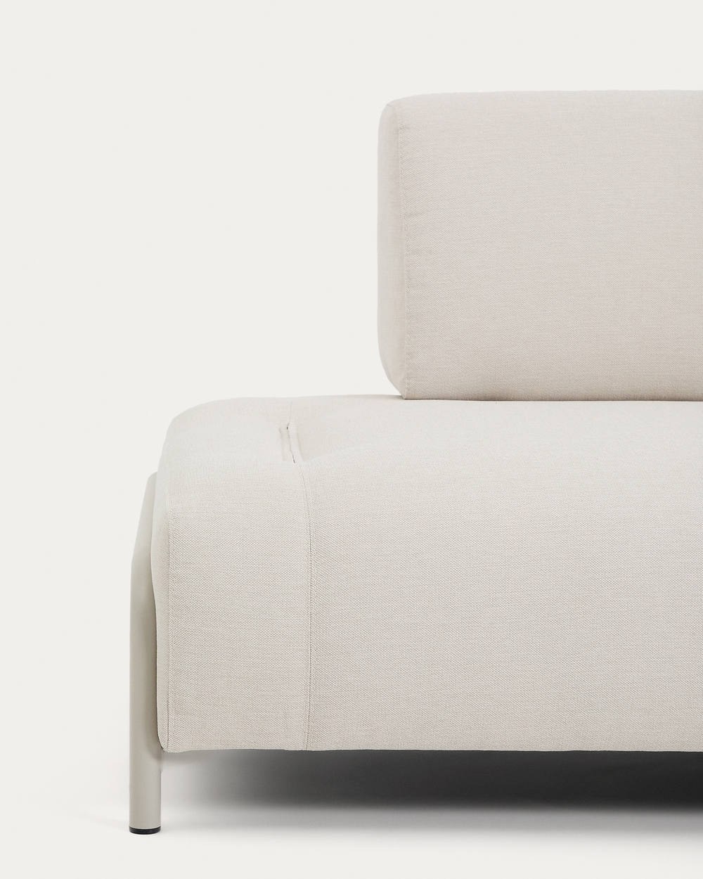 2-местный модуль дивана Compo из шенилла цвета экрю с бежевым каркасом, 200 см