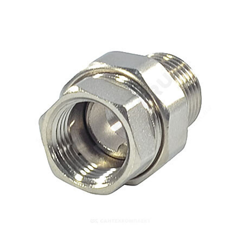 Соединитель латунь никель американка Ду 40 (1 1/2") прямой ВР/НР SantechSystems
