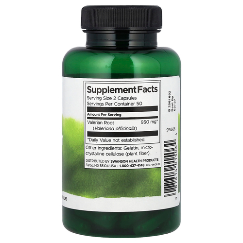Swanson Vitamins, Корень валерианы, 475 мг, 100 капсул