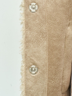 Шуба женская чебурашка тедди эко, светло-бежевая, SilverFox