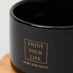 ЧАЙНАЯ ПАРА LEFARD BLACK 300 МЛ С БАМБУКОВЫМ БЛЮДЦЕМ