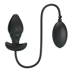 Черный анальный эспандер с вибрацией Manson - 9,6 см. (Цвет: черный)