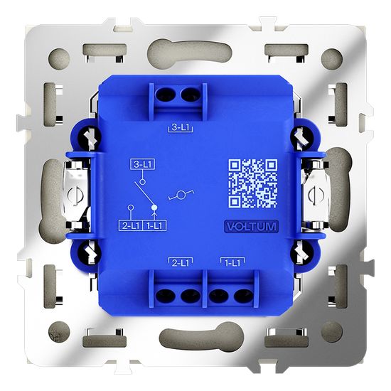 Проходной переключатель встраиваемый VOLTUM S70 одноклавишный с подсветкой 10А, (шелк)