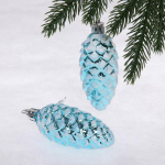 Ёлочные игрушки "Таинственное очарование" Шишки 9 см-набор 2шт голубой