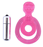 Розовая вибронасадка со стимулятором клитора Язычок (Цвет: розовый)