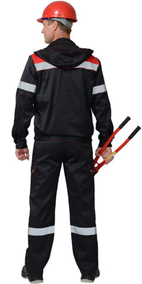 Костюм "СИРИУС-ТИТАН" куртка, п/к черный с красным с СОП