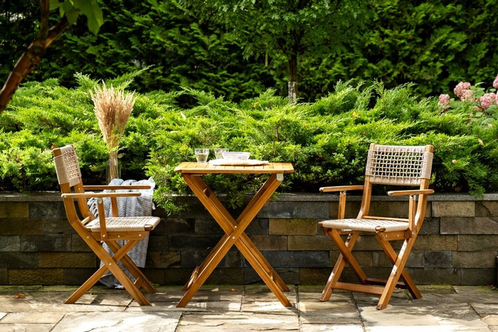 Стул из акации CALISTO складной с подлокотниками