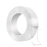 Клейкая нано-лента (15 мм*1 мм*3 м) акриловая, двухсторонняя, многоразовая, Прозрачный, 1 шт.