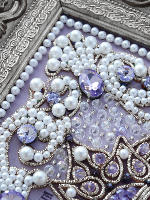 ЖС-13-СФ Набор для вышивания хрустальными камнями Святые Петр и Феврония (сиреневый)